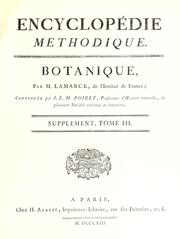 Cover of: Encyclopédie méthodique: Botanique : Supplément