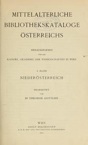 Cover of: Mittelalterliche Bibliothekskataloge Österreichs.