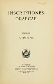 Cover of: Inscriptiones graecae by Otto Kern