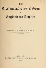 Cover of: The Nibelungenlied and Gudrun in England and America