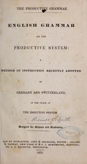 Cover of: The productive grammar