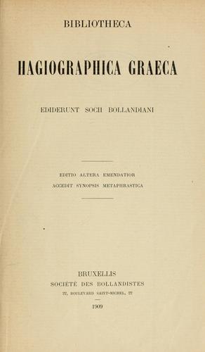 Bibliotheca hagiographica graeca by Bollandists