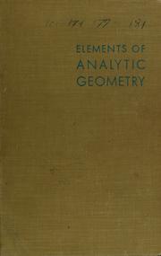 Cover of: Elements of analytic geometry. by Clyde E. Love