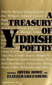 Cover of: A treasury of Yiddish poetry.