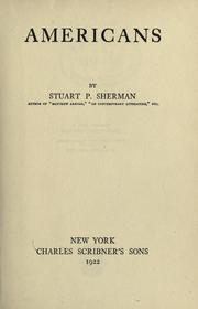 Cover of: Americans. by Stuart Pratt Sherman, Stuart Pratt Sherman