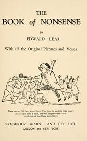 Cover of: A book of nonsense by Edward Lear