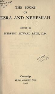 Cover of: The Books of Ezra and Nehemiah. by Herbert Edward Ryle