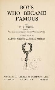 Cover of: Boys who became famous.