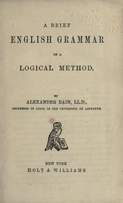 Cover of: A brief English grammar on a logical method