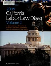 Cover of: 2009 California labor law digest