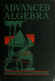 Cover of: Advanced algebra. by Edward Ira Edgerton