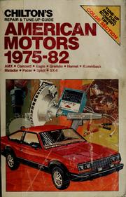 Cover of: American Motors, 1975-82: AMX, Concord, Eagle, Gremlin, Hornet, Kammback, Matador, Pacer, Spirit, SX-4