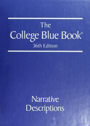 Cover of: The College blue book, V.1: Narrative descriptions [2008]