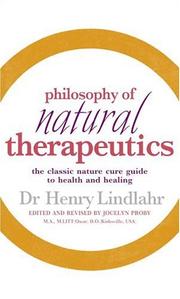 Philosophy of Natural Therapeutics by Henry Lindlahr