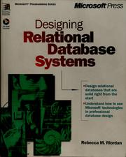 Cover of: Designing relational database systems by Rebecca Riordan