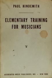 Cover of: Elementary training for musicians by Paul Hindemith