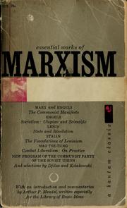 Cover of: Essential works of Marxism. by Arthur P. Mendel