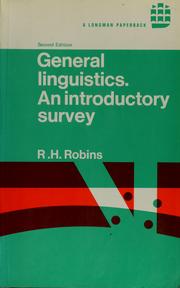 Cover of: General linguistics by R. H. Robins