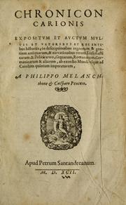 Cover of: Chronicon Carionis expositum et avctvm mvltis et veteribvs et recentibus historiis by Johannes Carion