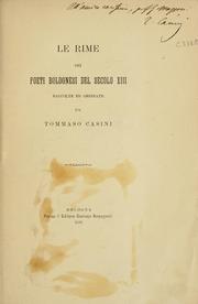 Cover of: Le rime dei poeti bolognesi del secolo XIII