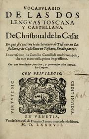 Cover of: Vocabularo de las dos lenguas toscana y castellana by Cristobal de las Casas