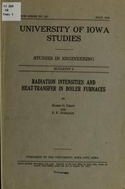 Cover of: Radiation intensities and heat-transfer in boiler furnaces