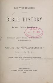 Cover of: Bible history by Theodore Emanuel Schmauk