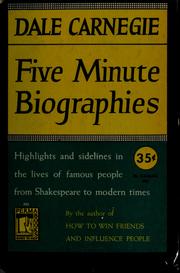Cover of: Dale Carnegie's five minute biographies