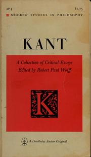 Cover of: Kant: a collection of critical essays