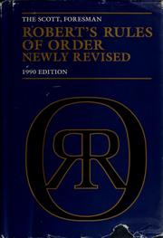 Cover of: Robert's Rules of order, newly revised / by Henry M. Robert, a new and enlarged edition by Sarah Corbin Robert ... [et al.}