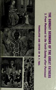 Cover of: The Sunday sermons of the great fathers: From Pentecost to the tenth Sunday after Pentecost