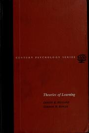 Cover of: Theories of learning by Ernest Ropiequet Hilgard