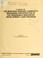 Cover of: A survey of the Montana banking community regarding participation in the Renewable Resources Development Loan Program