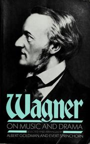 Cover of: Wagner on music and drama