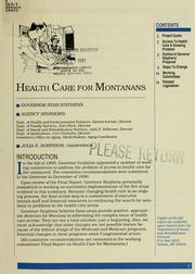 Cover of: Health care for Montanans