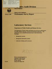 Cover of: Laboratory services, Department of Public Health and Human Services: performance survey report