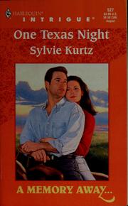Cover of: One Texas Night by Sylvie Kurtz