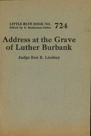 Cover of: Address at the grave of Luther Burbank