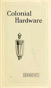Cover of: Colonial hardware
