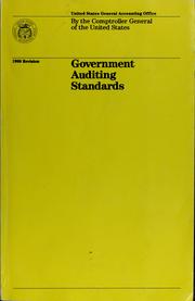 Cover of: Government auditing standards: standards for audit of governmental organizations, programs, activities, and functions