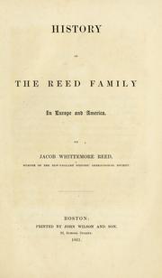 Cover of: History of the Reed family in Europe and America.