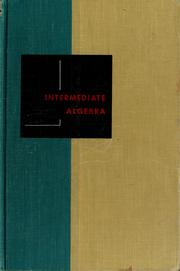 Cover of: Intermediate algebra.