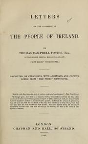 Cover of: Letters on the condition of the people of Ireland.