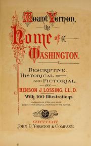 Cover of: Mount Vernon by Benson John Lossing