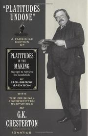 Cover of: Platitudes in the making by Holbrook Jackson