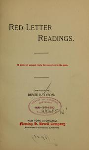 Cover of: Red letter readings | Bessie B. Tyson