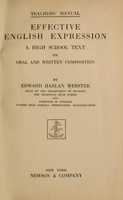 Cover of: Teacher's manual.: Effective English expression, a high school text on oral and written composition