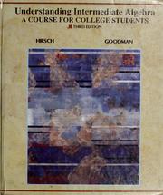 Cover of: Understanding intermediate algebra by Lewis Hirsch