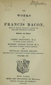 Cover of: The works of Francis Bacon | Francis Bacon