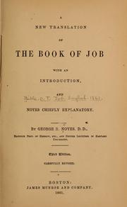 Cover of: A new translation of the book of Job: with an introduction, and notes chiefly explanatory.